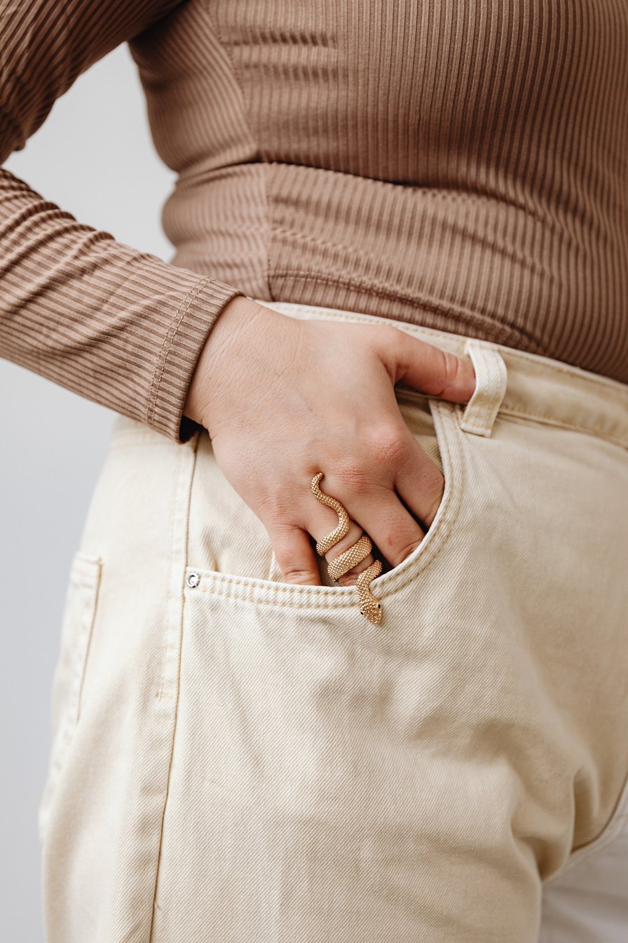 Woman's Hand Wearing a Fashion Ring